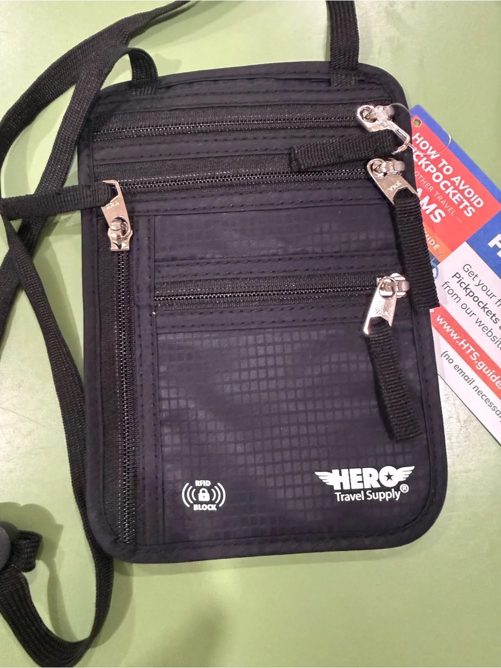 Black RFID Neck Pouch